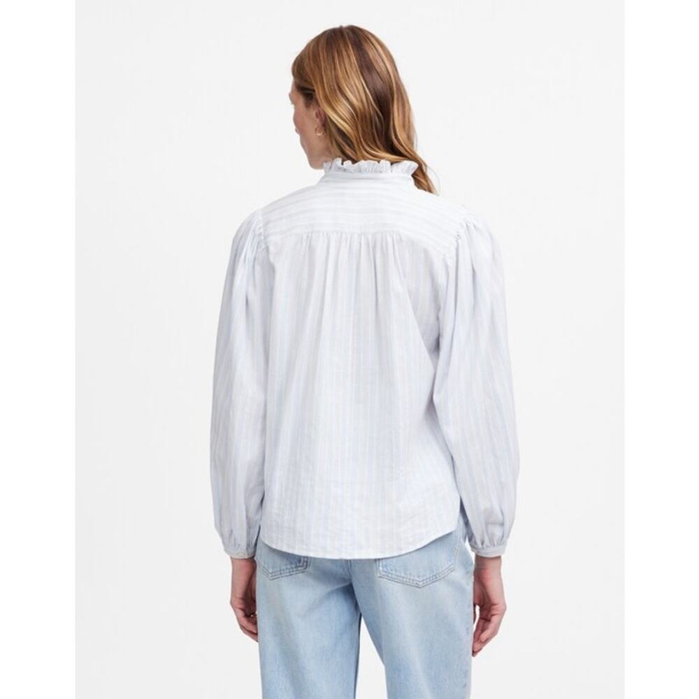 NWT Madewell Ruffled Popover Top in Stripe Size XL - Picture 10 of 10